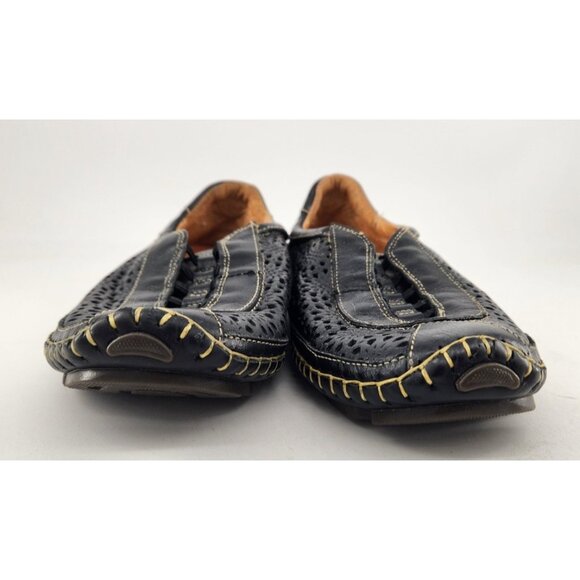 NEW Pikolinos Black Leather Slip-On Moccasin Shoes Women's Size 7 M Spain Made - Picture 2 of 13